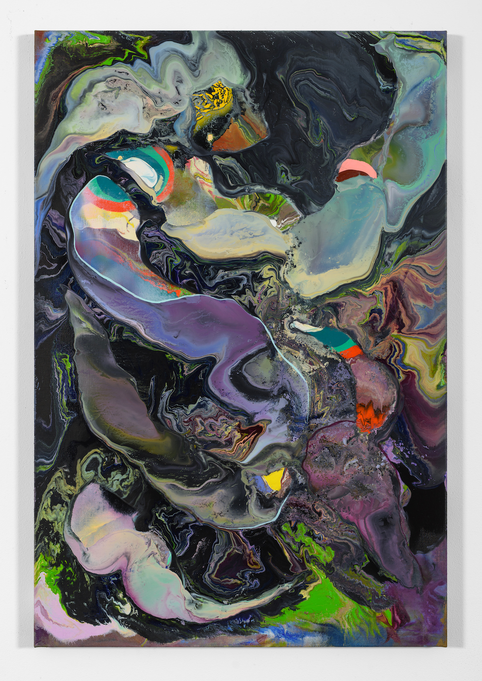 Tyra Tingleff. To cross back. I am set, Oil on raw linen, 90 x 60 cm, 2021