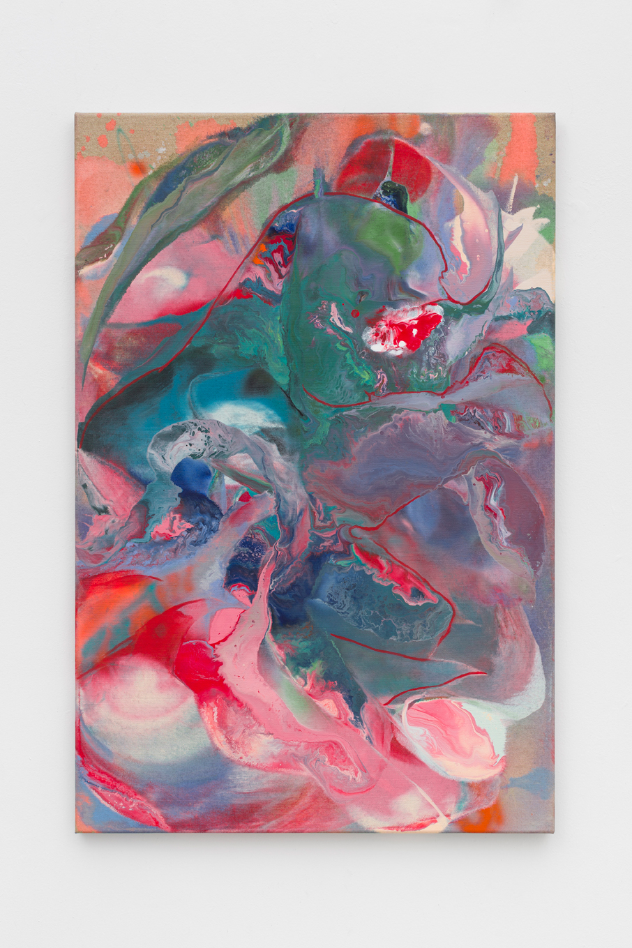 Tyra Tingleff. I missed my reds (I didn ́t miss my reds), Oil on raw linen, 90 x 60 cm, 2020