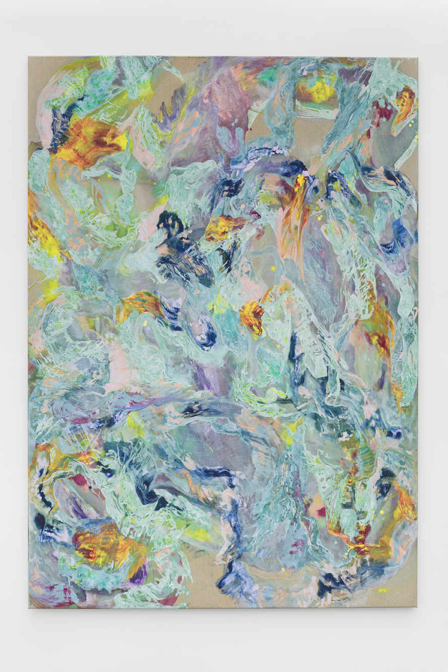 Tyra Tingleff. I’ve been planning while your playing, Oil on raw linen, 170 x 120 cm, 2019