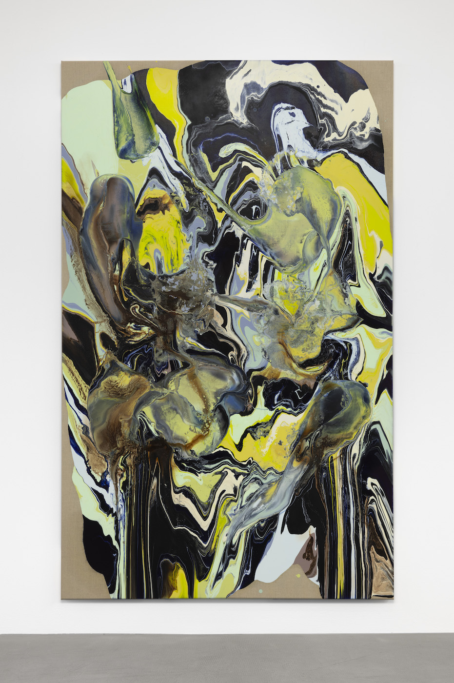 Tyra Tingleff. My public individual neurosis, Oil on raw linen, 210 x 130 cm, 2023