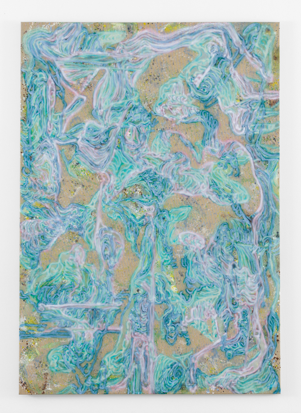 Tyra Tingleff. I do not live at the end of the sentence, I live in the beginning, Oil on raw linen, 200 x 140 cm,  2019