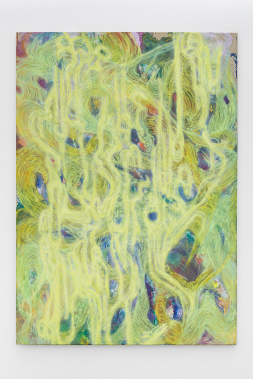 Tyra Tingleff. Self Conscious Sabotage, Oil on raw linen, 170 x 120 cm, 2019