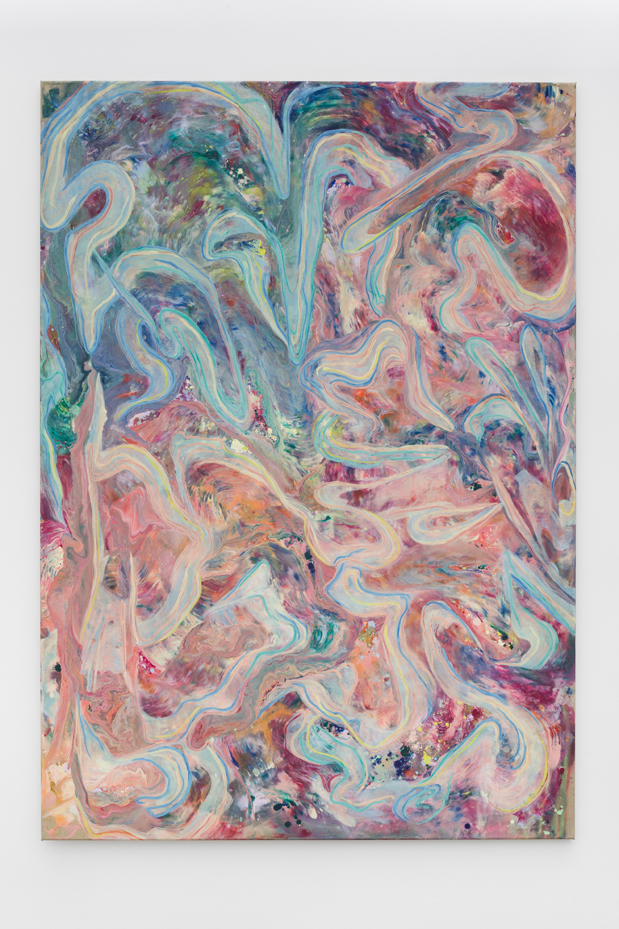 Tyra Tingleff. The jokes on you I’m biding my time, Oil on raw linen, 170 x 120 cm, 2019