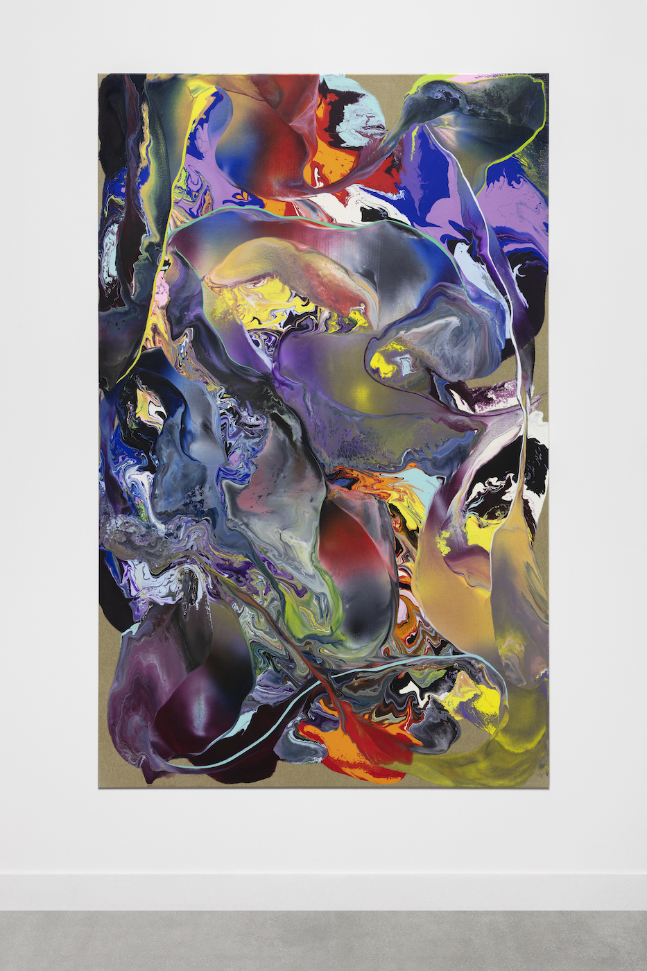 Tyra Tingleff. I scrape away a drizzle, Oil on raw linen, 190 x 120 cm, 2022