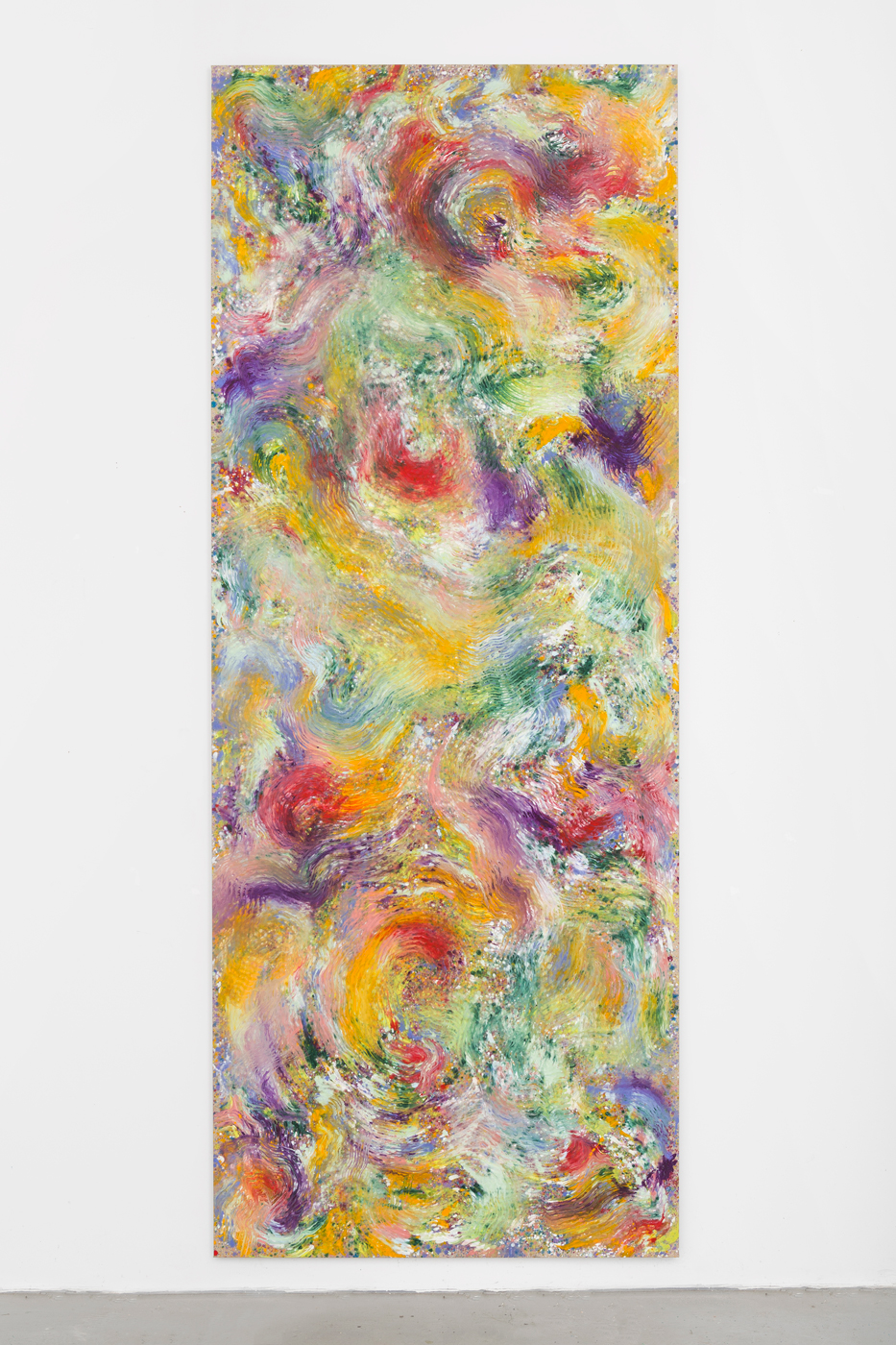 Tyra Tingleff. Glamour requires this space, Oil on raw linen, 320 x 120 cm, 2018