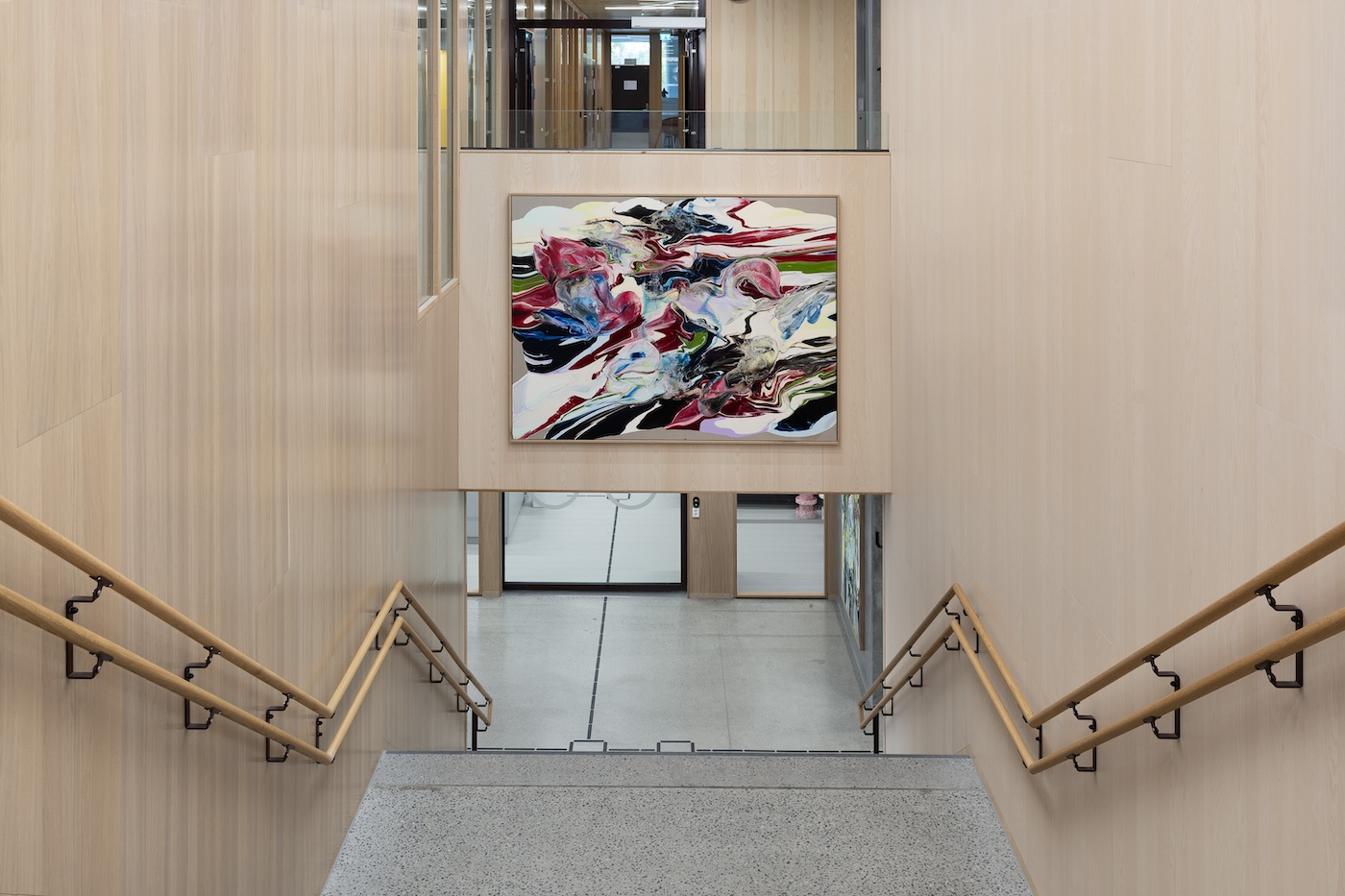 Tyra Tingleff. Installation view, Lørenskog Upper Secondary School, Permanent installation, Lørenskog Norway, 2025