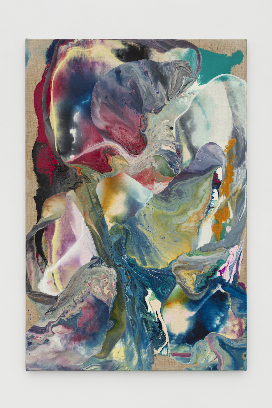 Tyra Tingleff. Why do you mostly speak in quatations?, Oil on raw linen, 90 x 65 cm, 2021