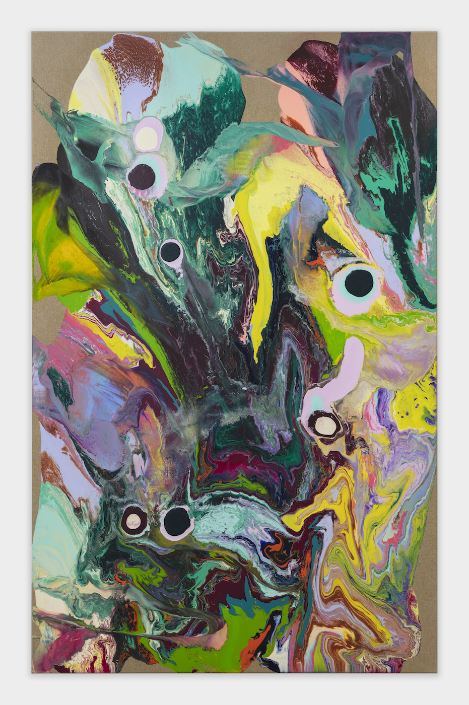 Tyra Tingleff. I will never be satisfied with just one part of you, Oil on raw linen, 190 x 120 cm, 2021