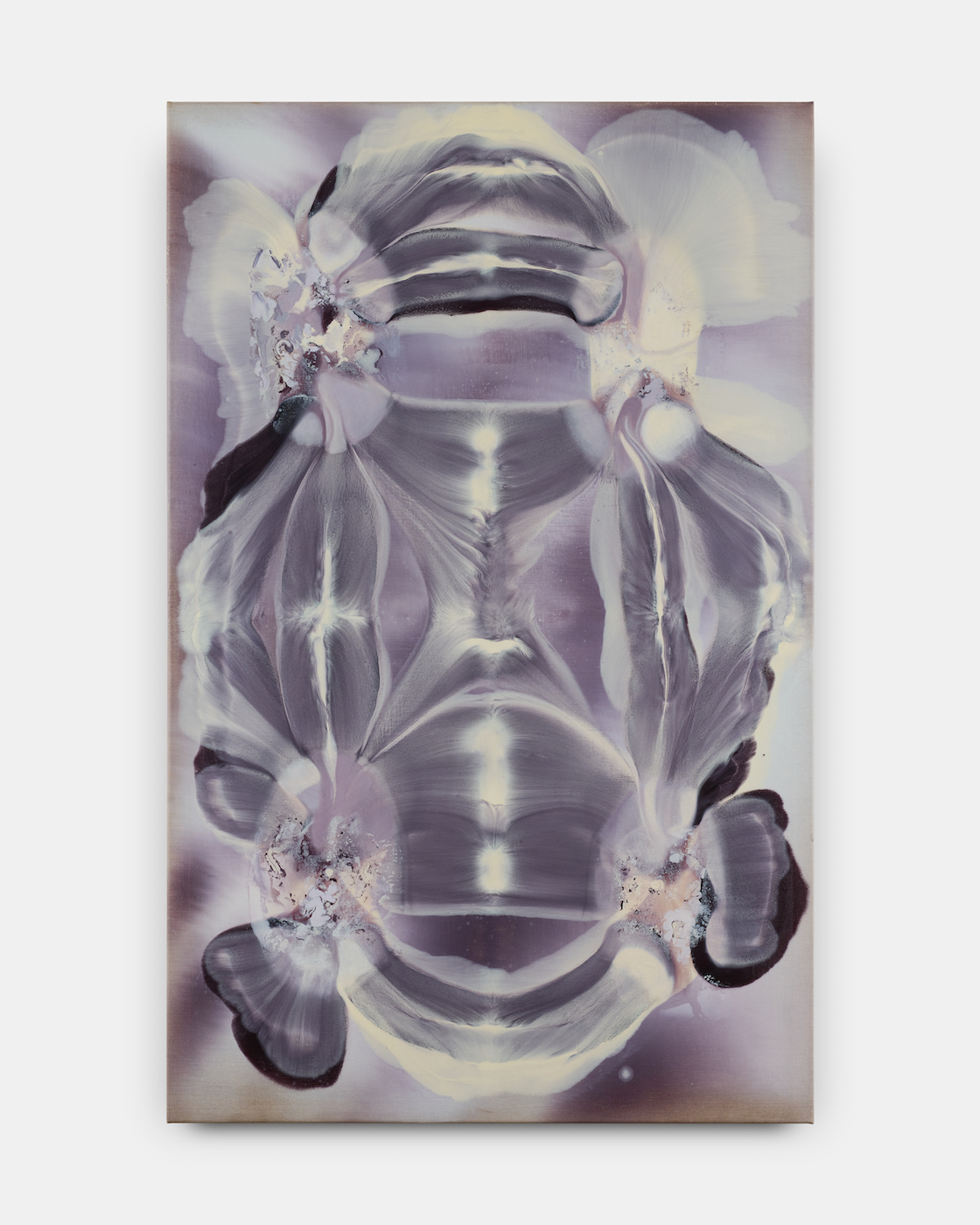 Tyra Tingleff. one day asleep, the other awake, oil on raw linen, 190 × 120 × 2 cm, 2026