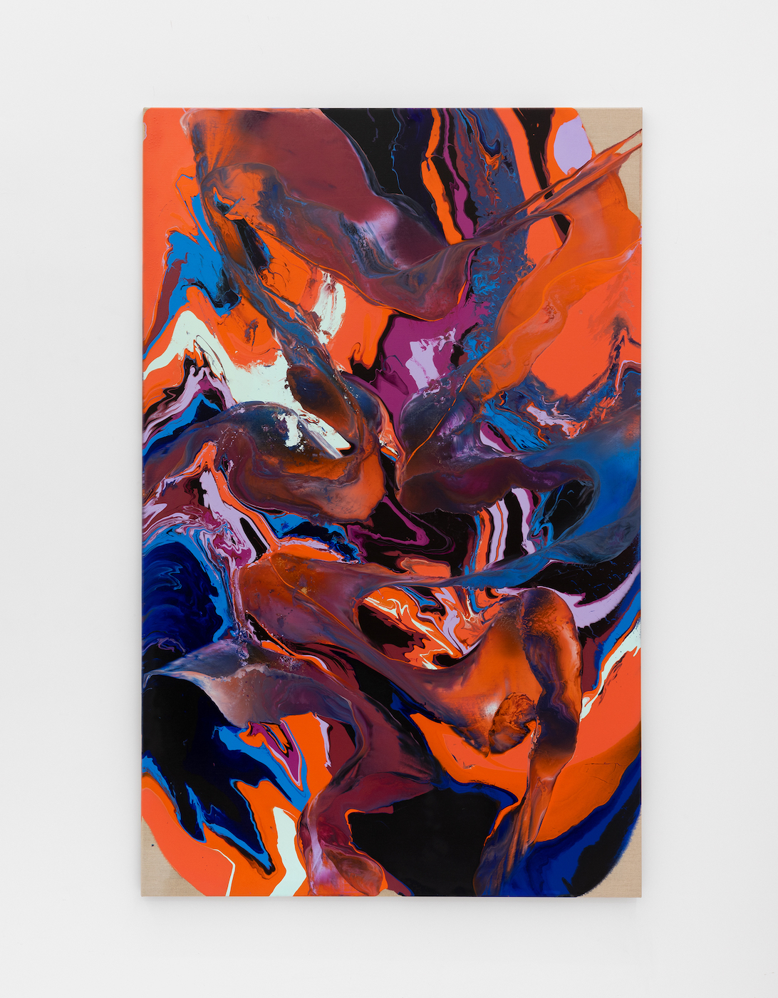 Tyra Tingleff. Open your mind before your mouth, Oil on raw linen, 190 × 120 cm, 2022