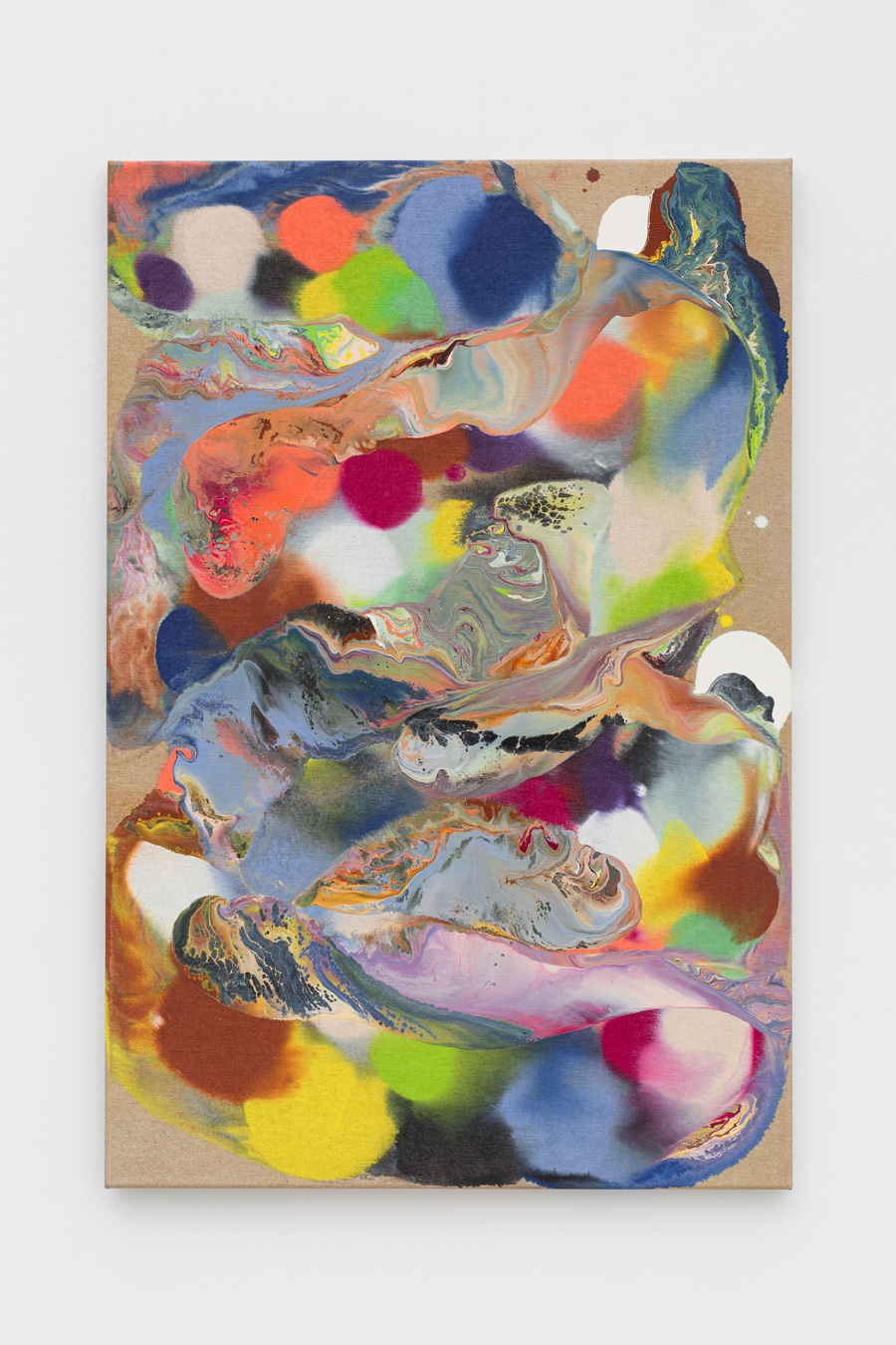 Tyra Tingleff. Babe I ́m poetry, just read between the lines.., Oil on raw linen, 90 x 60 cm, 2020