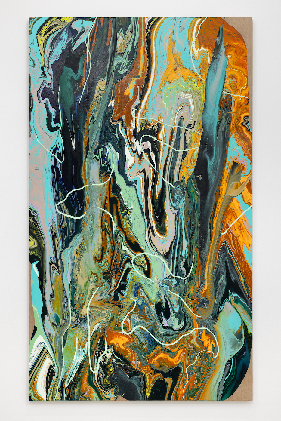 Tyra Tingleff. X is too common in my vocabulary, Oil on raw linen, 250 × 145 cm, 2022