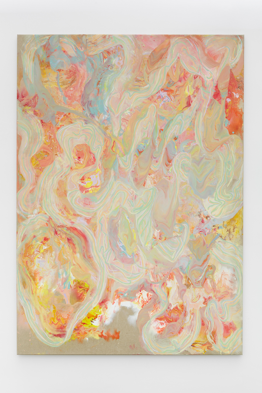 Tyra Tingleff. I want it all but slowly, Oil on raw linen, 170 x 120 cm, 2019