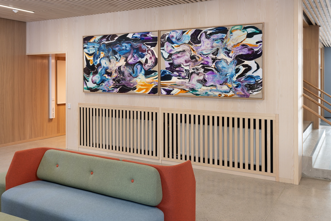 Tyra Tingleff. Installation view, Lørenskog Upper Secondary School, Permanent installation, Lørenskog Norway, 2025