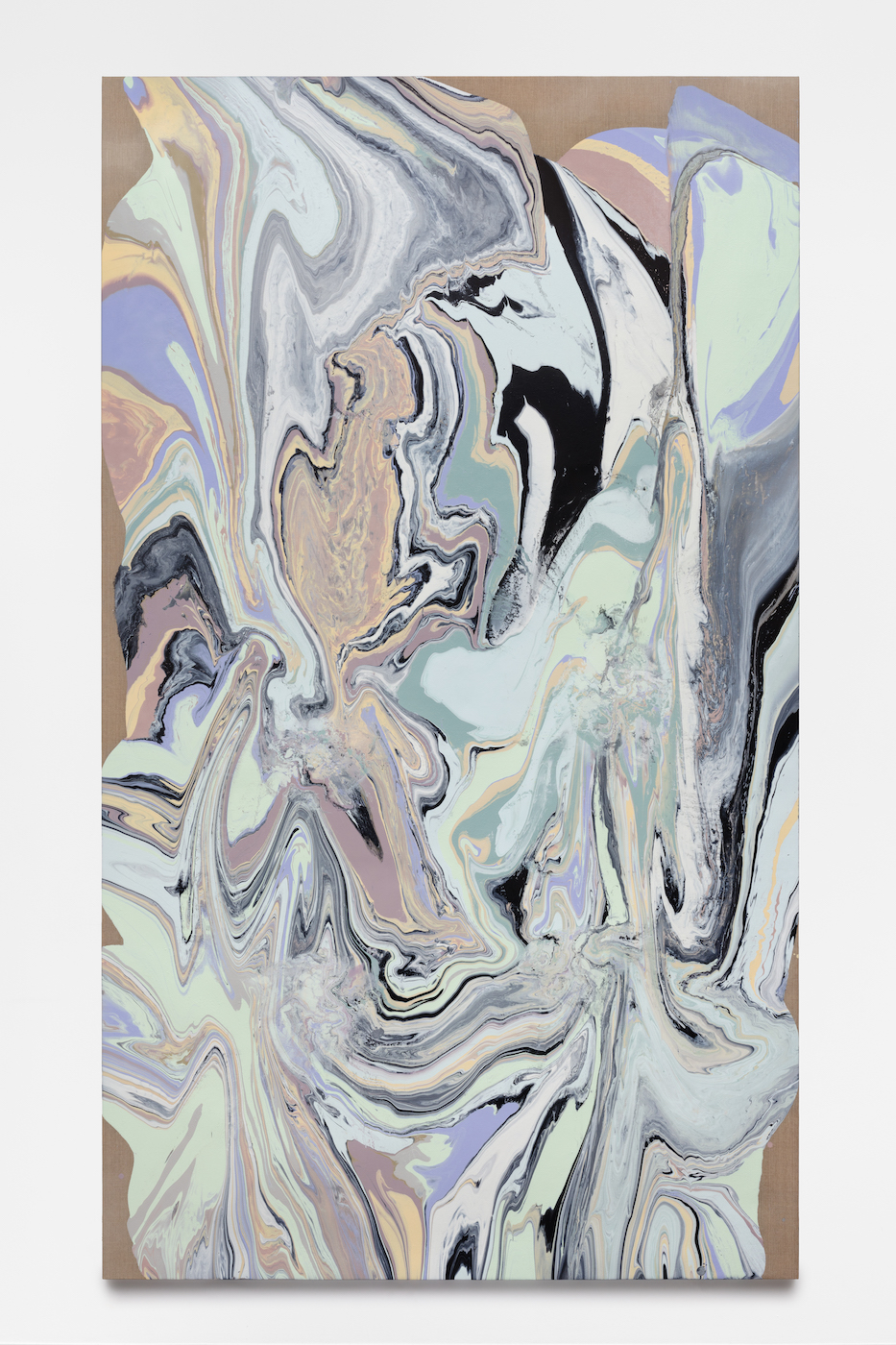 Tyra Tingleff. Someone told me the truth, just a few words, but I recognized it, Oil on raw linen, 250 × 145 cm, 2022